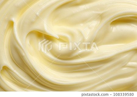 Macro texture of white mayonnaise. Tasty sauce Macro texture of white mayonnaise. Tasty sauce 108339580