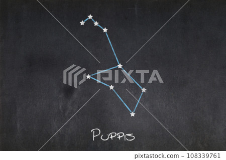 Puppis constellation drawn on a blackboard 108339761