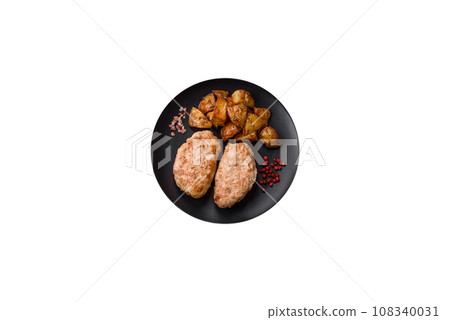 Delicious fresh chicken cutlets or meatballs with salt, spices and herbs Delicious fresh chicken cutlets or meatballs with salt, spices and herbs 108340031