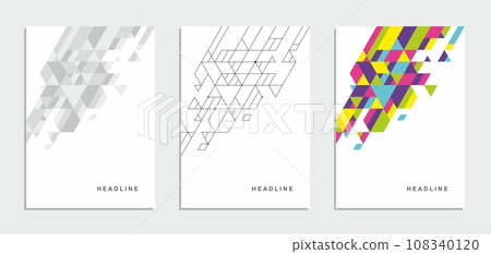 Abstract geometric technological company brochure. Vector business flyer. 108340120