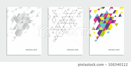 Abstract geometric technological company brochure. Vector business flyer. 108340122