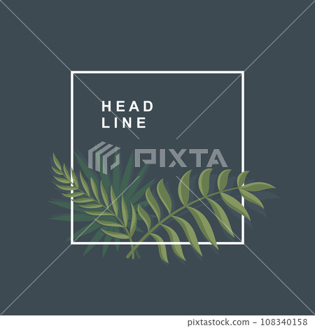 Abstract background with tropical leaves. Vector creative design. Abstract background with tropical leaves. Vector creative design. 108340158