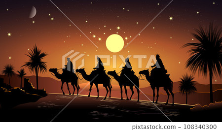 The sages travel through the desert 108340300