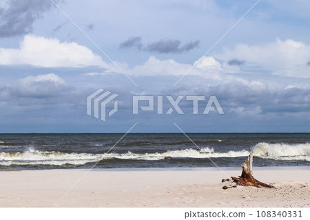 The coast of the Baltic Sea near the village of Leba in Poland 108340331