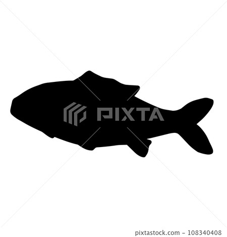 游泳的魚剪影圖黑色 108340408
