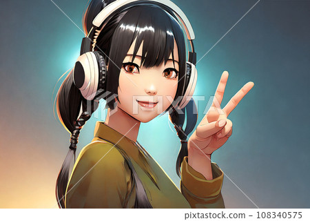 一個女孩、一個耳機和一部智慧型手機。 108340575