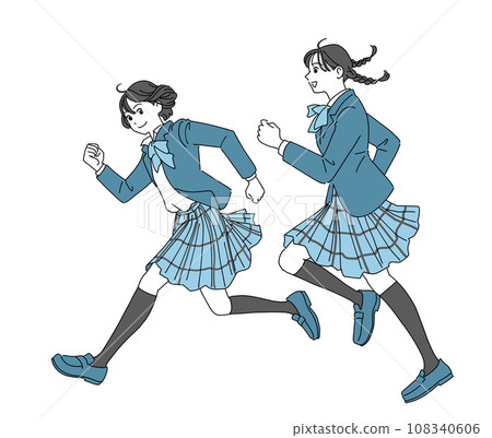 精力充沛的女學生跑步 108340606