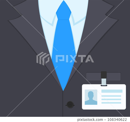 Man in Suit with Badge Flat Style Vector Illustration Man in Suit with Badge Flat Style Vector Illustration 108340622