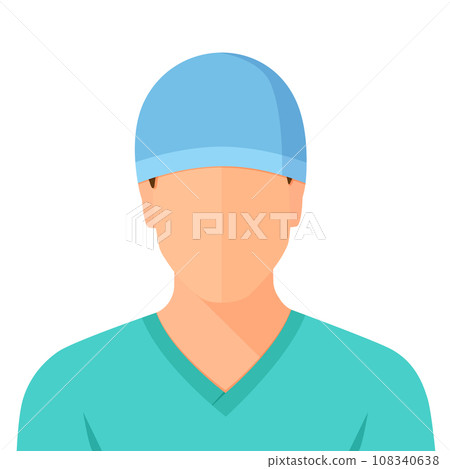 Surgeon or Doctor Flat Cartoon Vector Illustration 108340638