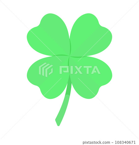 Four Leaf Clover Flat Style Vector Illustration 108340671