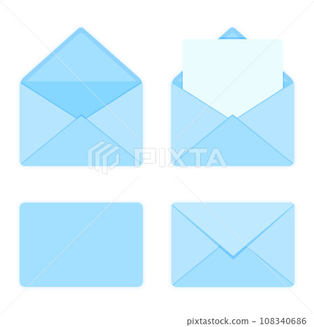 Set of Vector Blue Envelopes 108340686