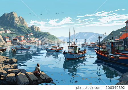 Fishing port scenery-1 108340892