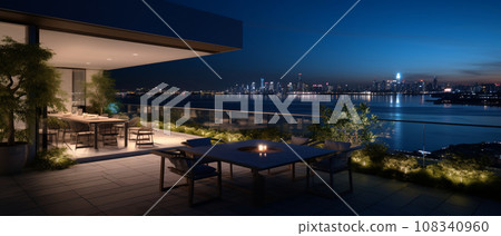 城市塔公寓及夜景 城市塔公寓及夜景 108340960