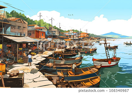Fishing port scenery-2 108340987