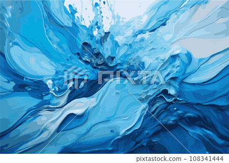 Liquid ink cloud. lose up view of blue paint splash in water. eps 10 Liquid ink cloud. lose up view of blue paint splash in water. eps 10 108341444
