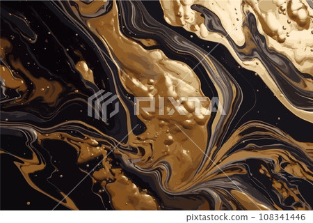 Splendid modern marbling painting abstract design of black and gold wavy veins pattern texture marble. eps 10 Splendid modern marbling painting abstract design of black and gold wavy veins pattern texture marble. eps 10 108341446