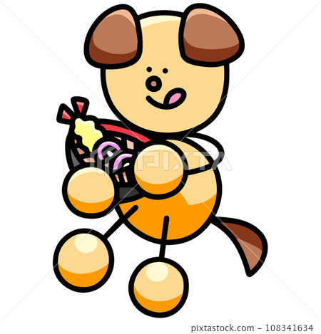 狗狗吃烏龍麵的插圖 狗狗吃烏龍麵的插圖 108341634