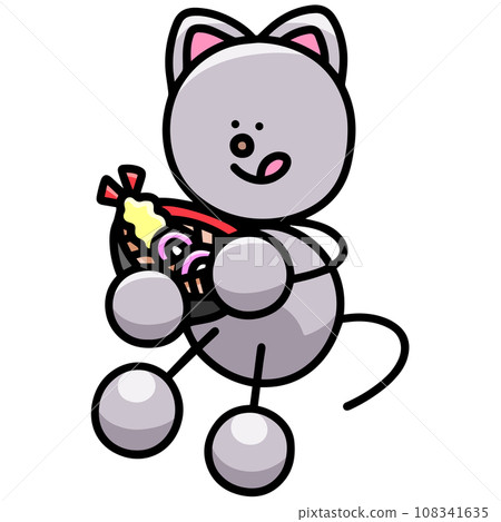 Nyanmaru貓吃烏龍麵的插圖 Nyanmaru貓吃烏龍麵的插圖 108341635