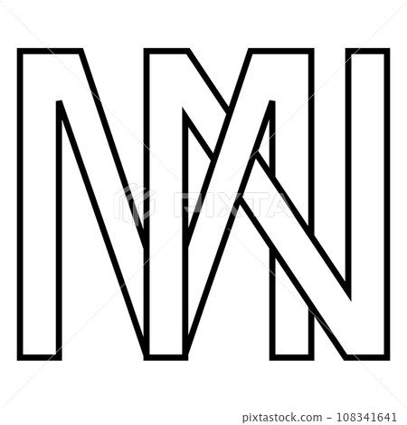 Logo sign mn nm icon double letters logotype m n Logo sign mn nm icon double letters logotype m n 108341641