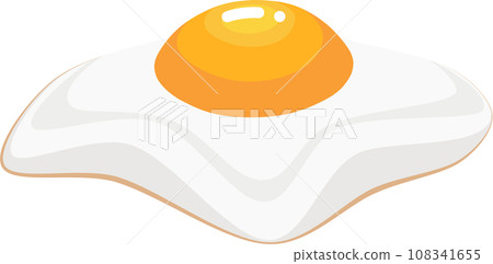 Fried egg one breakfast clipart gradient side view design illustration 108341655