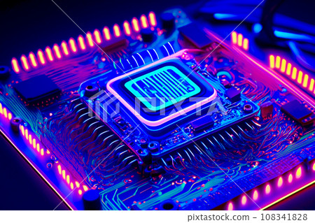 Computer CPU wiring board image AI-generated image - Stock Illustration ...