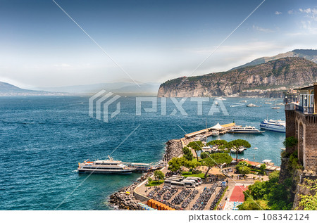 Scenic view of the Bay of Naples from Sorrento, Italy 108342124