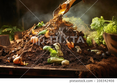 Processing of organic waste, compost preparation 108342408