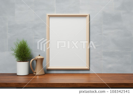 Mock-up frame for a poster on the background of a modern interior Mock-up frame for a poster on the background of a modern interior 108342541