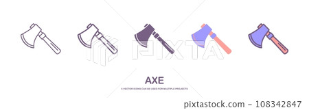 ax tool icon design vector template. axe icon illustration isolated on white background. vector illustration. 108342847