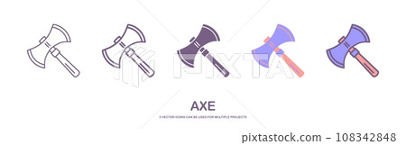 ax tool icon design vector template. axe icon illustration isolated on white background. vector illustration. ax tool icon design vector template. axe icon illustration isolated on white background. vector illustration. 108342848