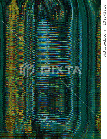 Futuristic glitch. Digital noise texture. Matrix distortion. Blue yellow color pixel artifacts on dark black illustration art abstract free space background. 108343516