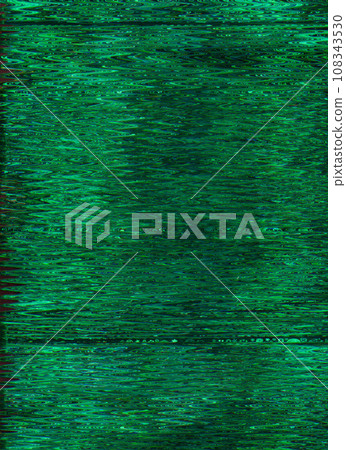 Color glitch texture. Distortion background. Digital error. Green static noise vibration artifacts on dark black abstract art illustration wallpaper with copy space. 108343530