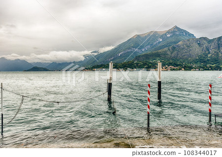 Scenic landscape over the Lake Como from Bellagio town, Italy 108344017