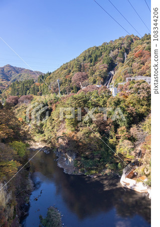 Azuma Gorge in autumn, Azuma Gorge Tokachi, Benten Island 108344206