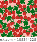 復古紋理草莓無縫插畫粉紅色 108344228
