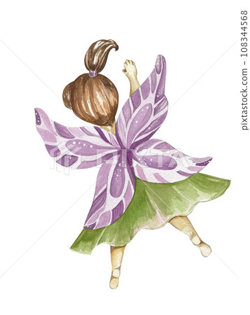 Set with fairy girls. funny cute flower fairy. for postcards and design Set with fairy girls. funny cute flower fairy. for postcards and design 108344568