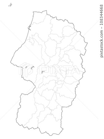 Blank map Yamagata prefecture 108344668