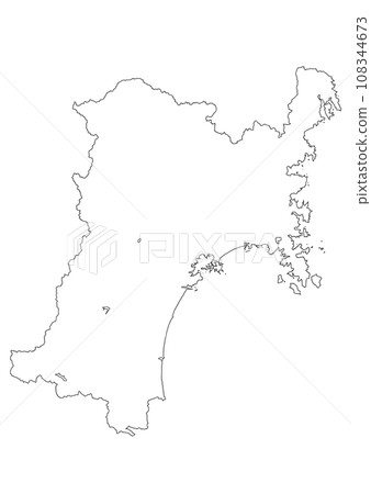 Blank map Miyagi prefecture 108344673