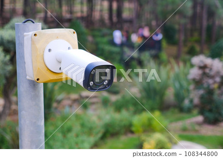 CCTV security camera operating outdoor CCTV security camera operating outdoor 108344800