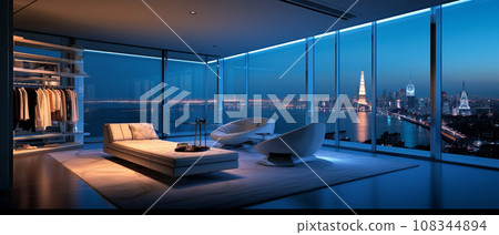 City tower apartment and night view City tower apartment and night view 108344894