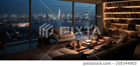 City tower apartment and night view City tower apartment and night view 108344903