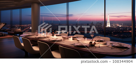 City tower apartment and night view 108344904