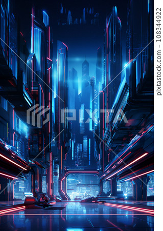 スプレーアート作品『Cyber City』A3サイズ原画 AKIRA poster of background artwork, official product