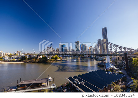 Story Bridge and Brisbane Skyline in Australia 108345154