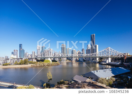 Story Bridge and Brisbane Skyline in Australia Story Bridge and Brisbane Skyline in Australia 108345236