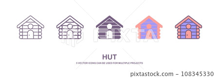 mud hut icon in different style vector illustration. set of a mud hut vector icons designed in filled, outline, line and stroke style can be used for web, mobile, ui. isolated on white background mud hut icon in different style vector illustration. set of a mud hut vector icons designed in filled, outline, line and stroke style can be used for web, mobile, ui. isolated on white background 108345330