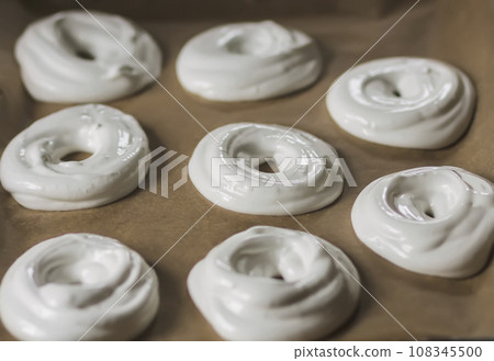 Meringue French dessert. Homemade sweet food. 108345500