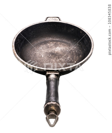 Small cast iron frying pan isolated on white background 108345838