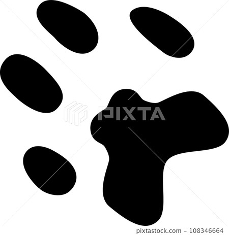Cute cat footprint silhouette 108346664