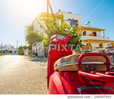 Red vintage scooter Red vintage scooter 108347053